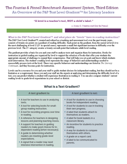 BAS 3e F&P Text Level Gradient Overview for Administrators