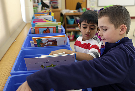 Children selecting Choice Library book