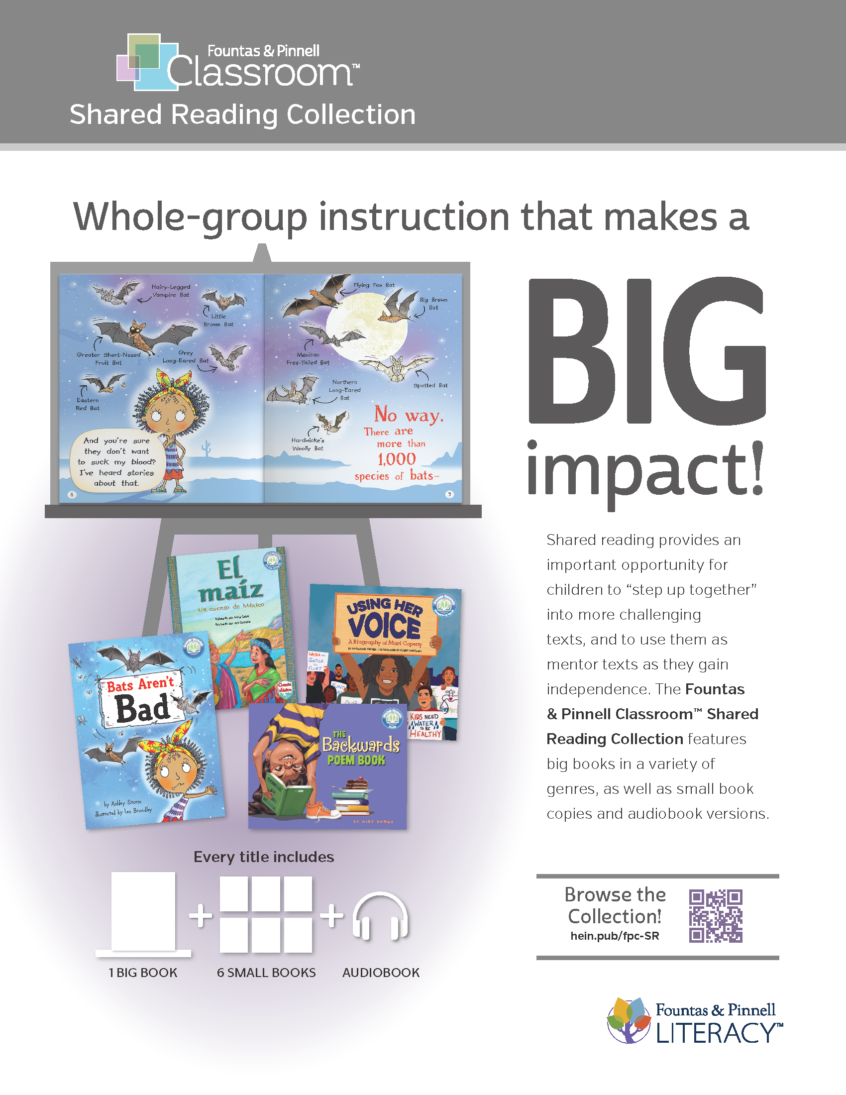 Fountas & Pinnell Classroom™ Shared Reading Makes a BIG Impact Flyer