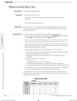 Fountas And Pinnell Where To Start Chart