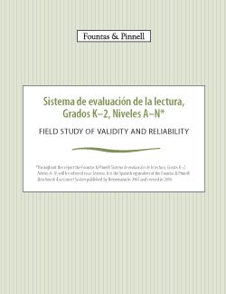 SEL Field Study of Validity and Reliability Report